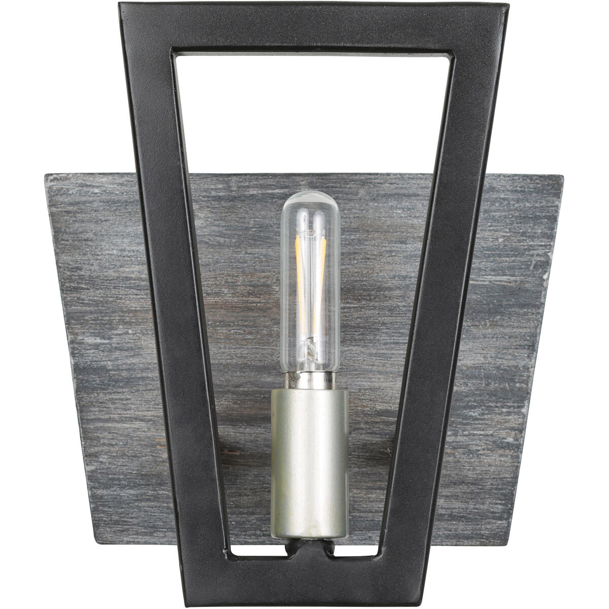 Zag 1 Light 6.5 inch Black and Grey Bath Vanity Wall Light in Black/Grey Wood