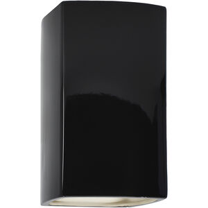 Ambiance Rectangle LED 13.5 inch Gloss Black Outdoor Wall Sconce, Large