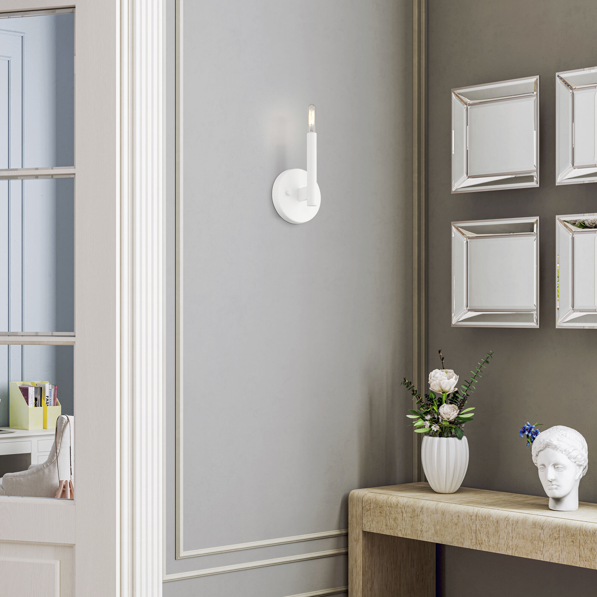 Copenhagen 1 Light 5.13 inch White ADA Wall Sconce Wall Light, Single