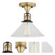 Nob Hill 1 Light 1 inch Satin Brass and Black Flush Ceiling Mount Ceiling Light in Clear Bubble