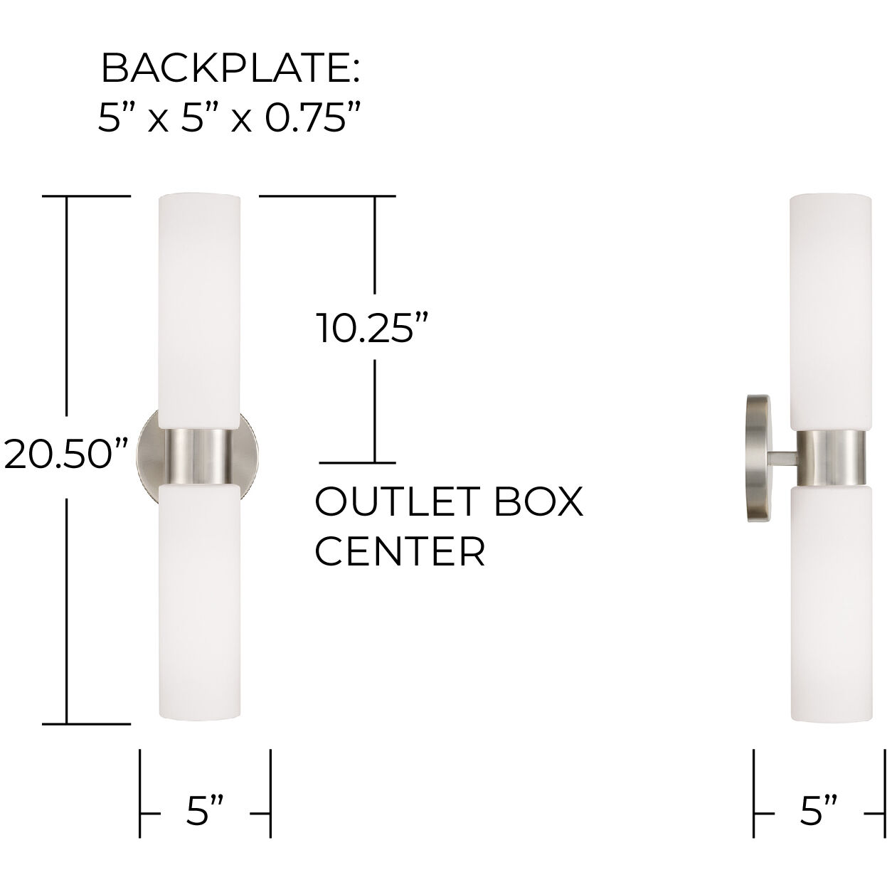 Theo 2 Light 5 inch Brushed Nickel Sconce Wall Light