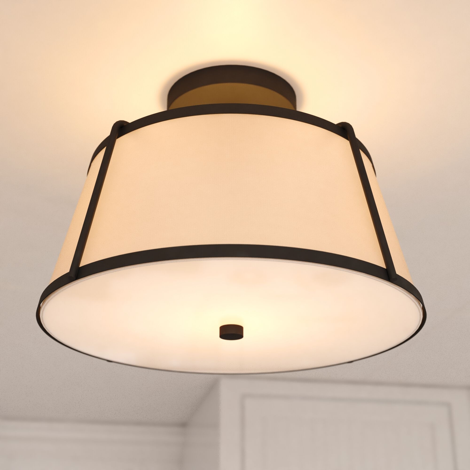 Marion 2 Light 13 inch Matte Black Semi-Flush Mount Ceiling Light