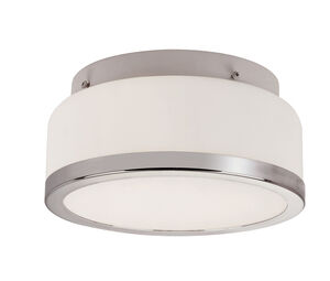 Rise 1 Light 9 inch Polished Chrome Flushmount Ceiling Light in White Frosted