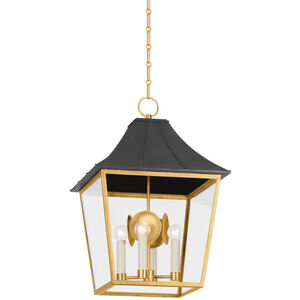 Staatsburg 4 Light 17 inch Vintage Gold Lead and Graphite Indoor Lantern Ceiling Light