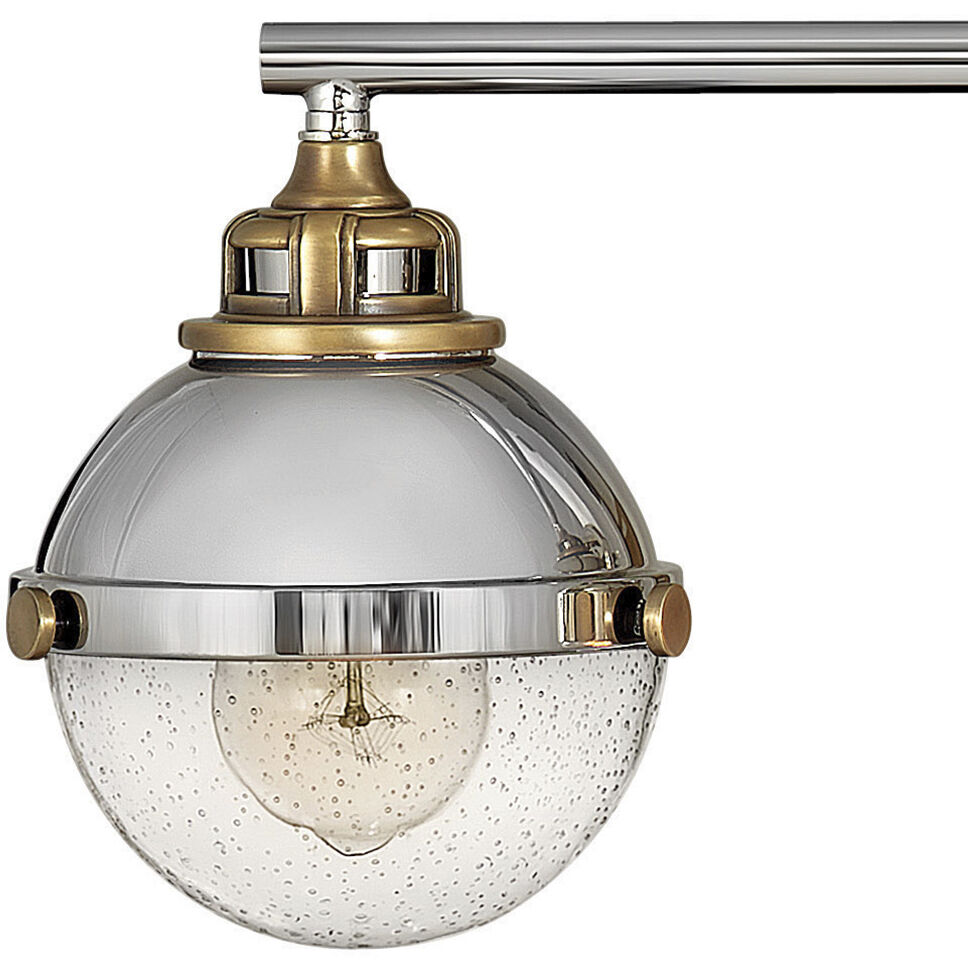 Fletcher 4 Light 32 inch Polished Nickel with Heritage Brass Vanity Light Wall Light