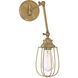 Industrial 5 inch 60 watt Natural Brass Adjustable Wall Sconce Wall Light