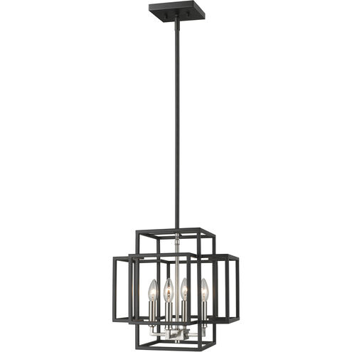 Titania 4 Light 14 inch Black/Brushed Nickel Pendant Ceiling Light in Black and Brushed Nickel