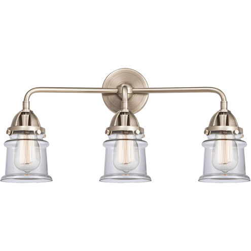Nouveau 2 Small Canton LED 23.25 inch Brushed Satin Nickel Bath Vanity Light Wall Light in Clear Glass