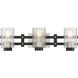 Colt 3 Light 24 inch Matte Black with Satin Nickel Vanity Light Wall Light