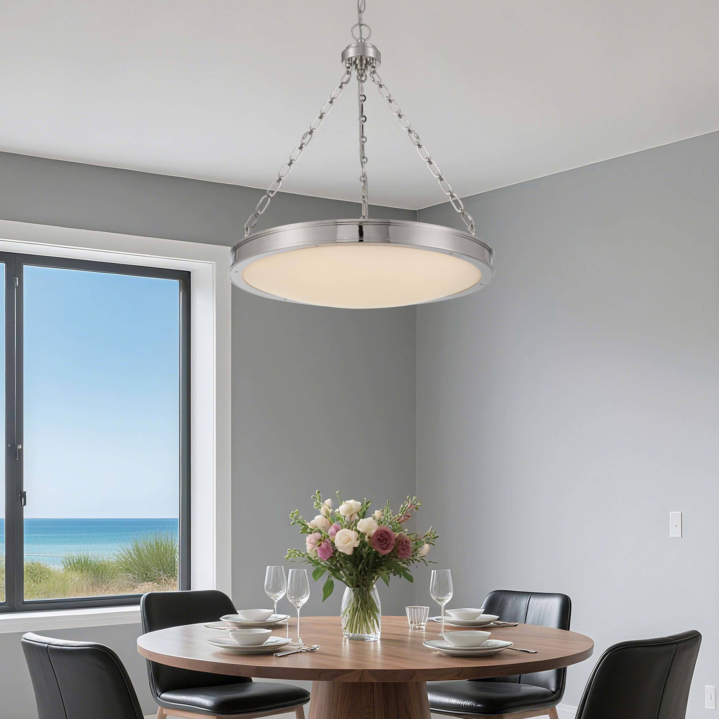 Cameron 1 Light 24 inch Polished Nickel Pendant Ceiling Light