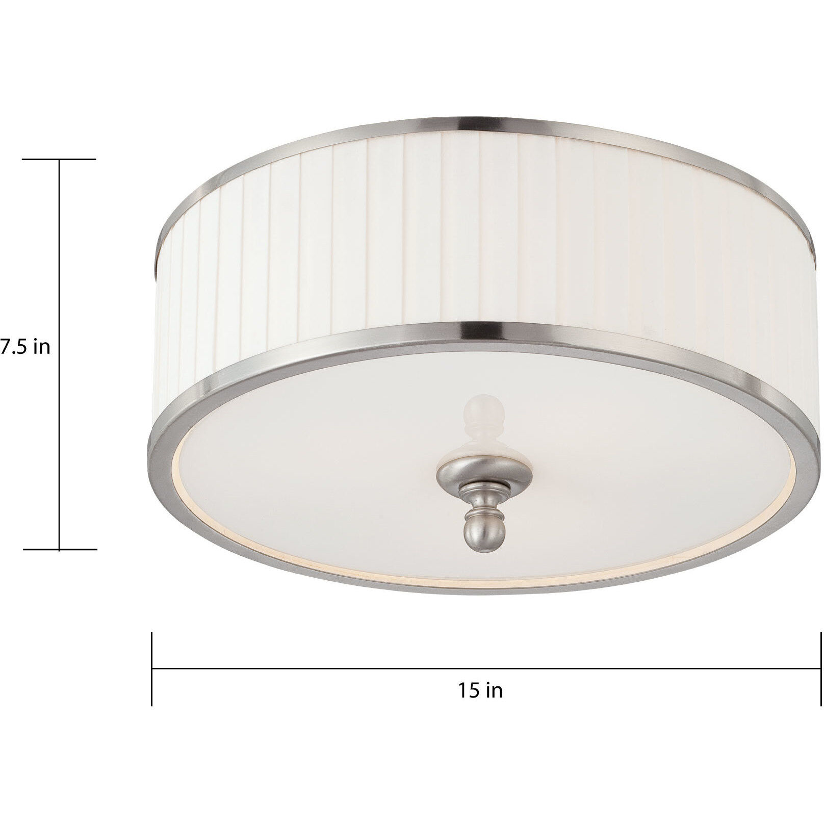 Candice 3 Light 15 inch Brushed Nickel Flush Mount Ceiling Light