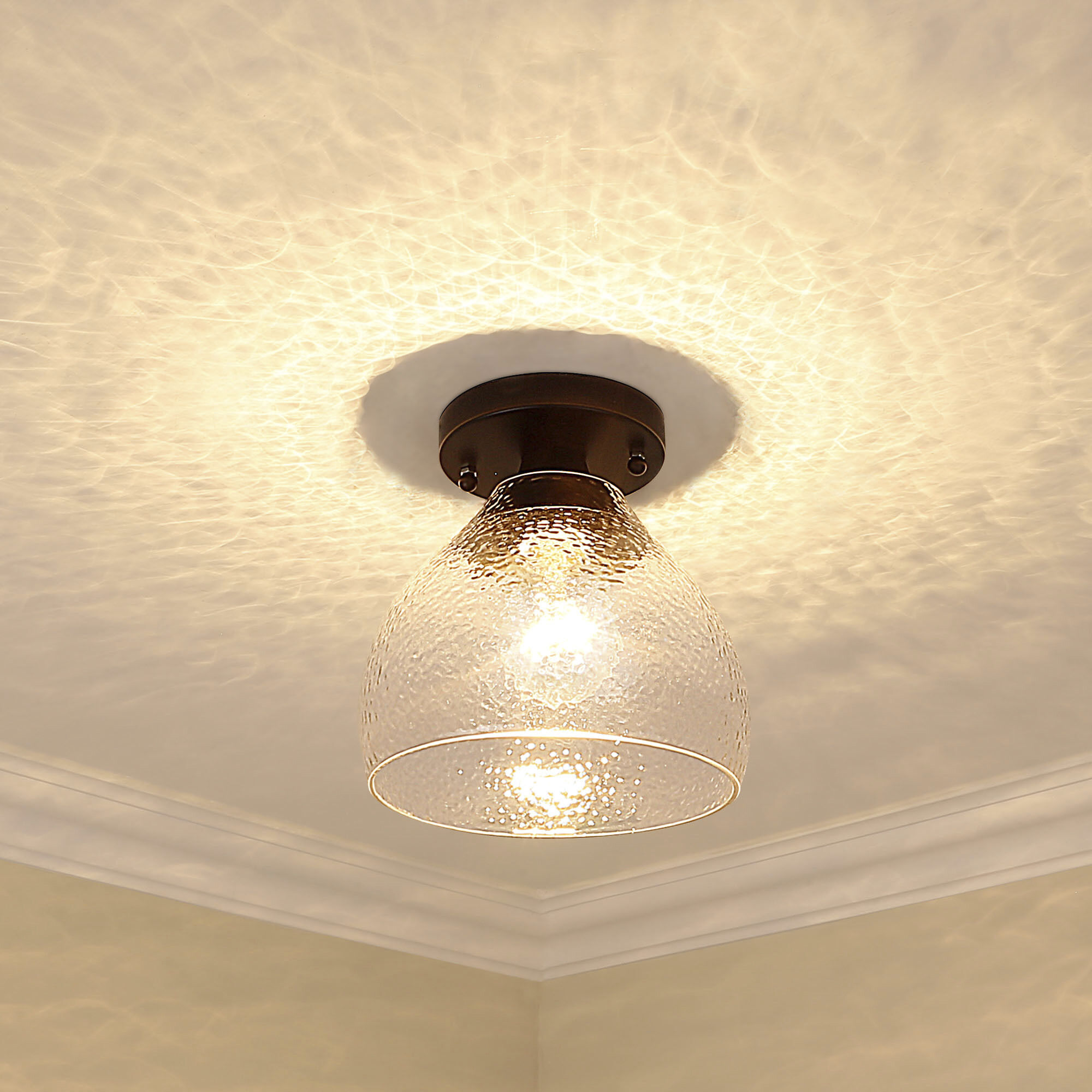 Ariella 1 Light 7.38 inch Matte Black Semi-Flush Mount Ceiling Light