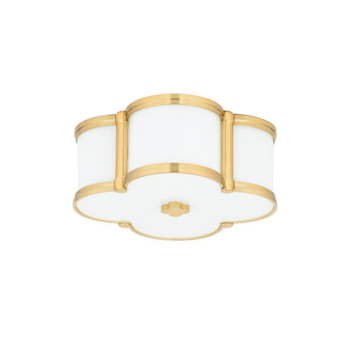 Chandler 2 Light 12.5 inch Aged Brass Flush Mount Ceiling Light