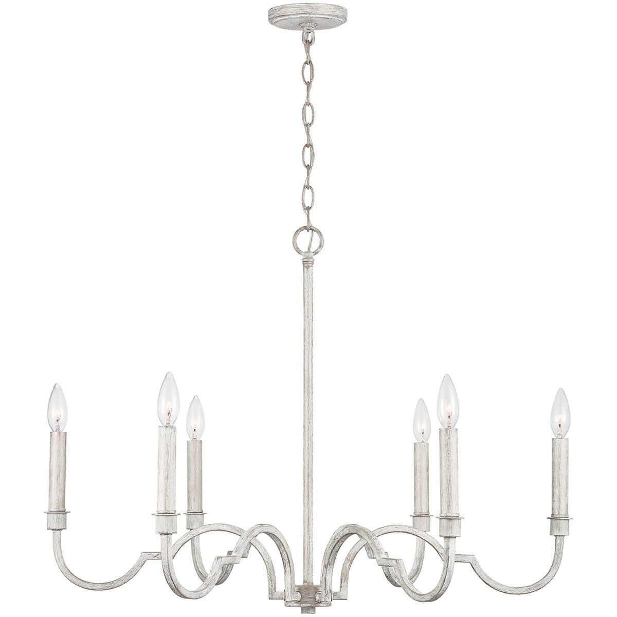 Demi 6 Light 32 inch Winter White Chandelier Ceiling Light