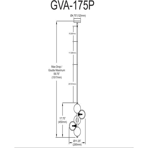 Giovanna LED 10.5 inch Matte Black Pendant Ceiling Light