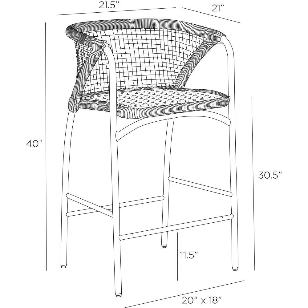 Enzo 40 inch Buff and Blackened Bronze Outdoor Bar Stool