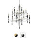 Signature Tempest 12 Light 36 inch Soft Gold/Black Chandelier Ceiling Light, Two Tier