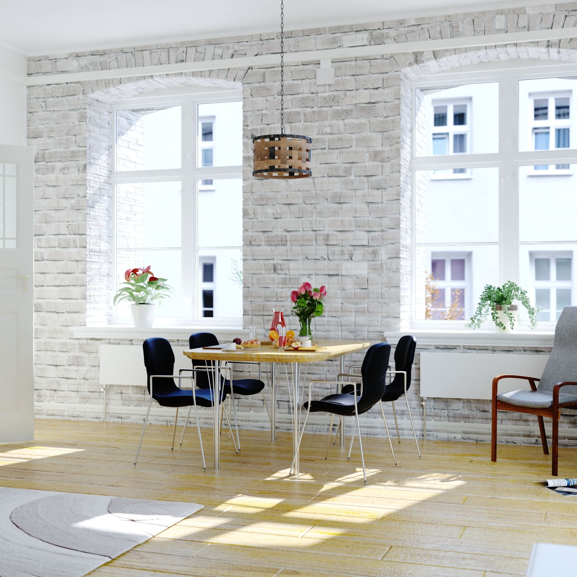 Norwood LED 16 inch Vintage Steel and Distressed Wood Pendant Ceiling Light