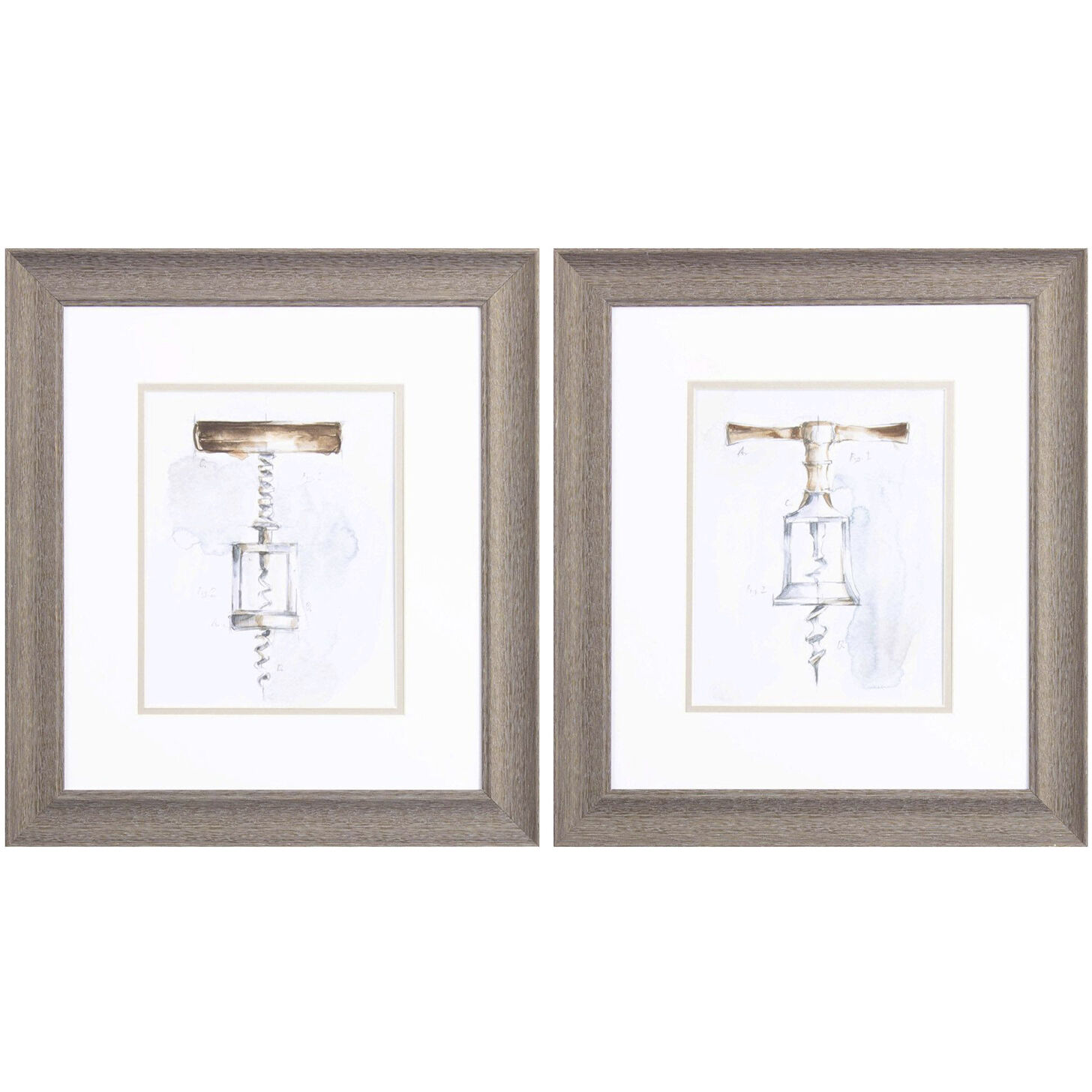 Corkscrew Variety Brown and Blue Framed Art, Propac