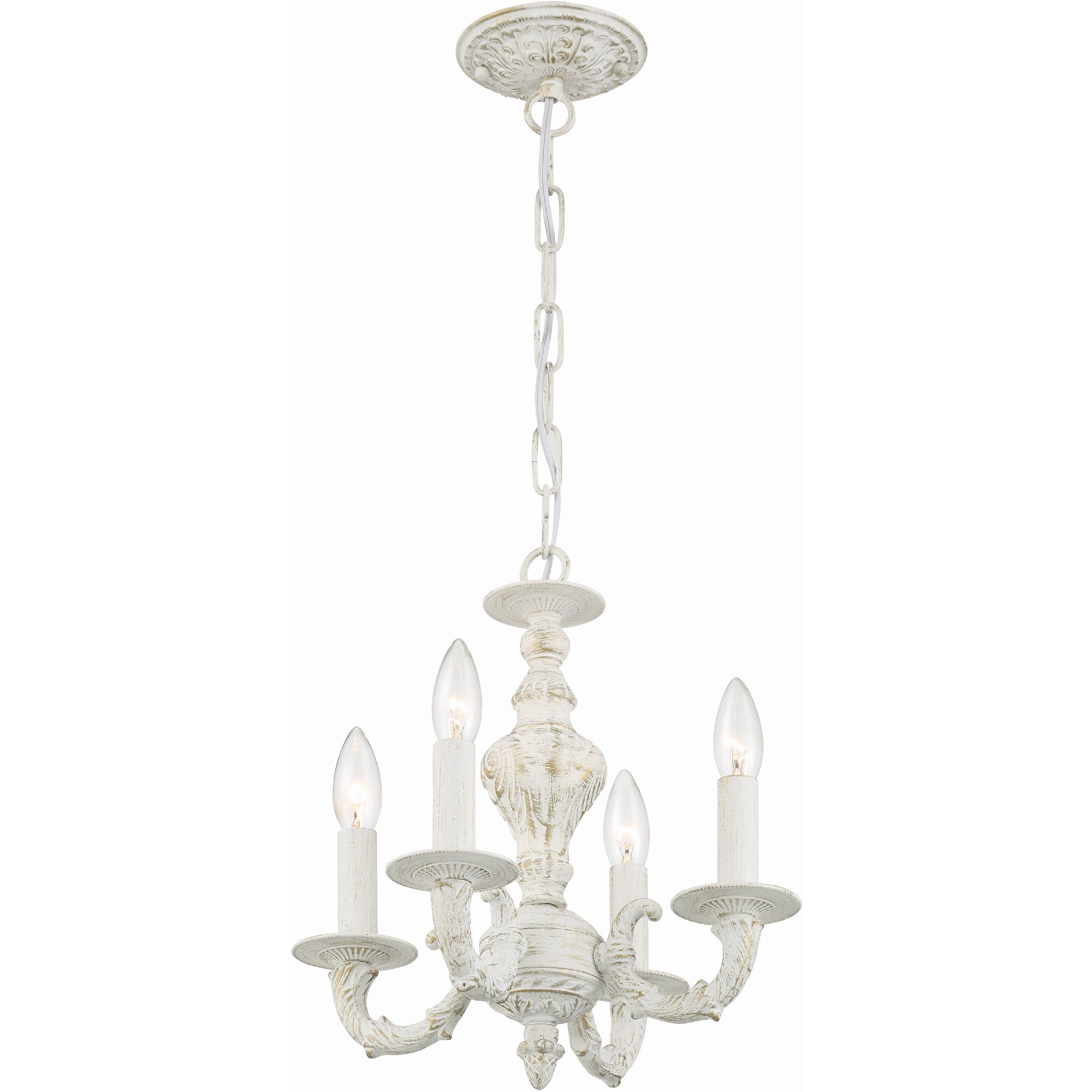 Paris Market 4 Light 13.5 inch Antique White Mini Chandelier Ceiling Light