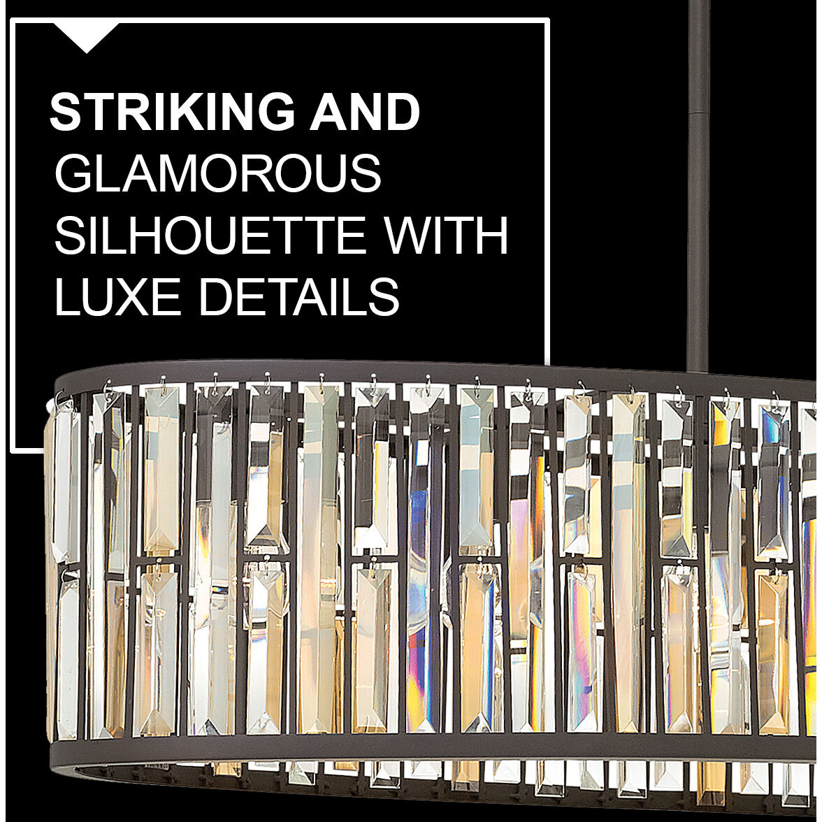 Gemma LED 45 inch Vintage Bronze Foyer Light Ceiling Light, Linear & Oval