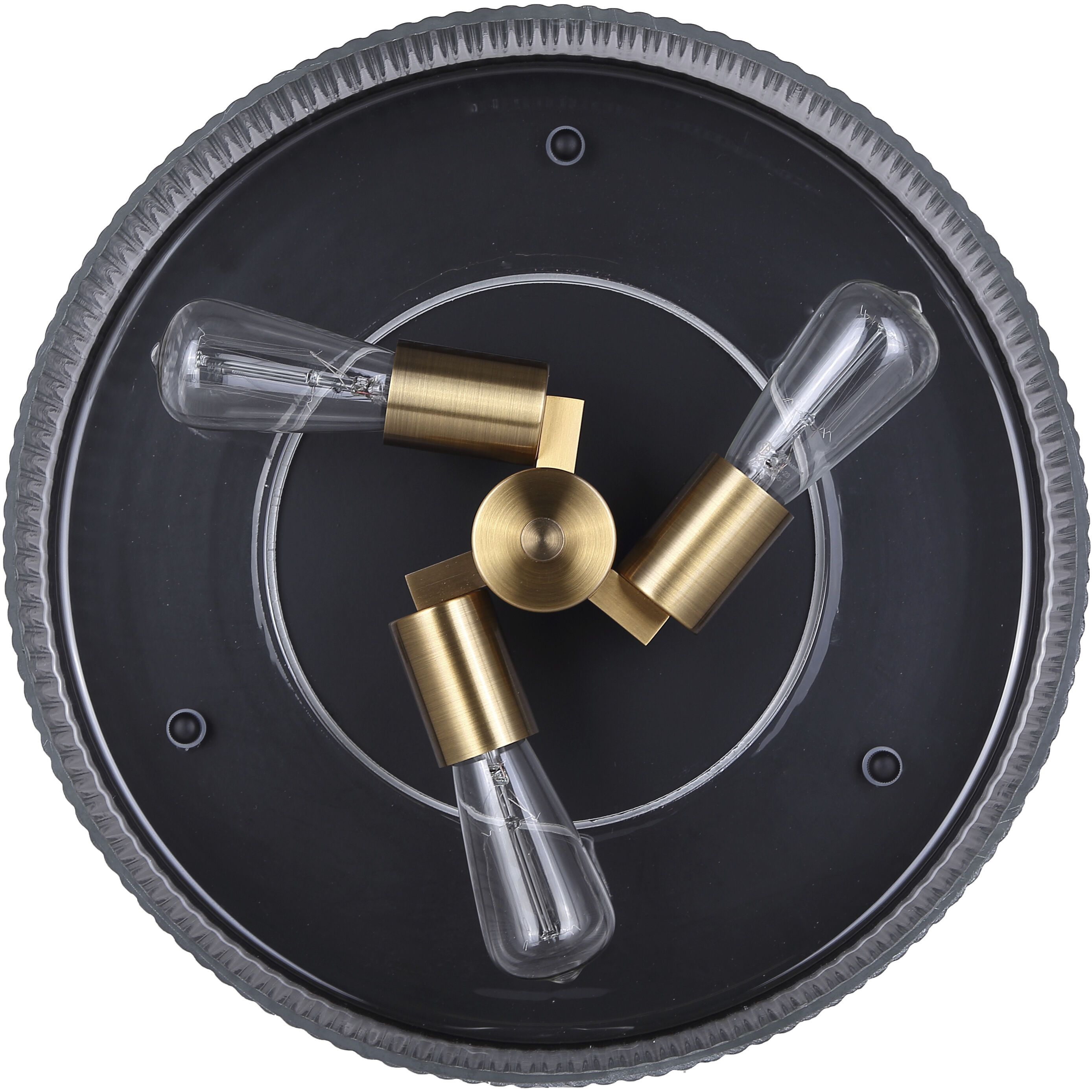 Jenner 3 Light 15 inch Black/Gold Semi-Flush Mount Ceiling Light