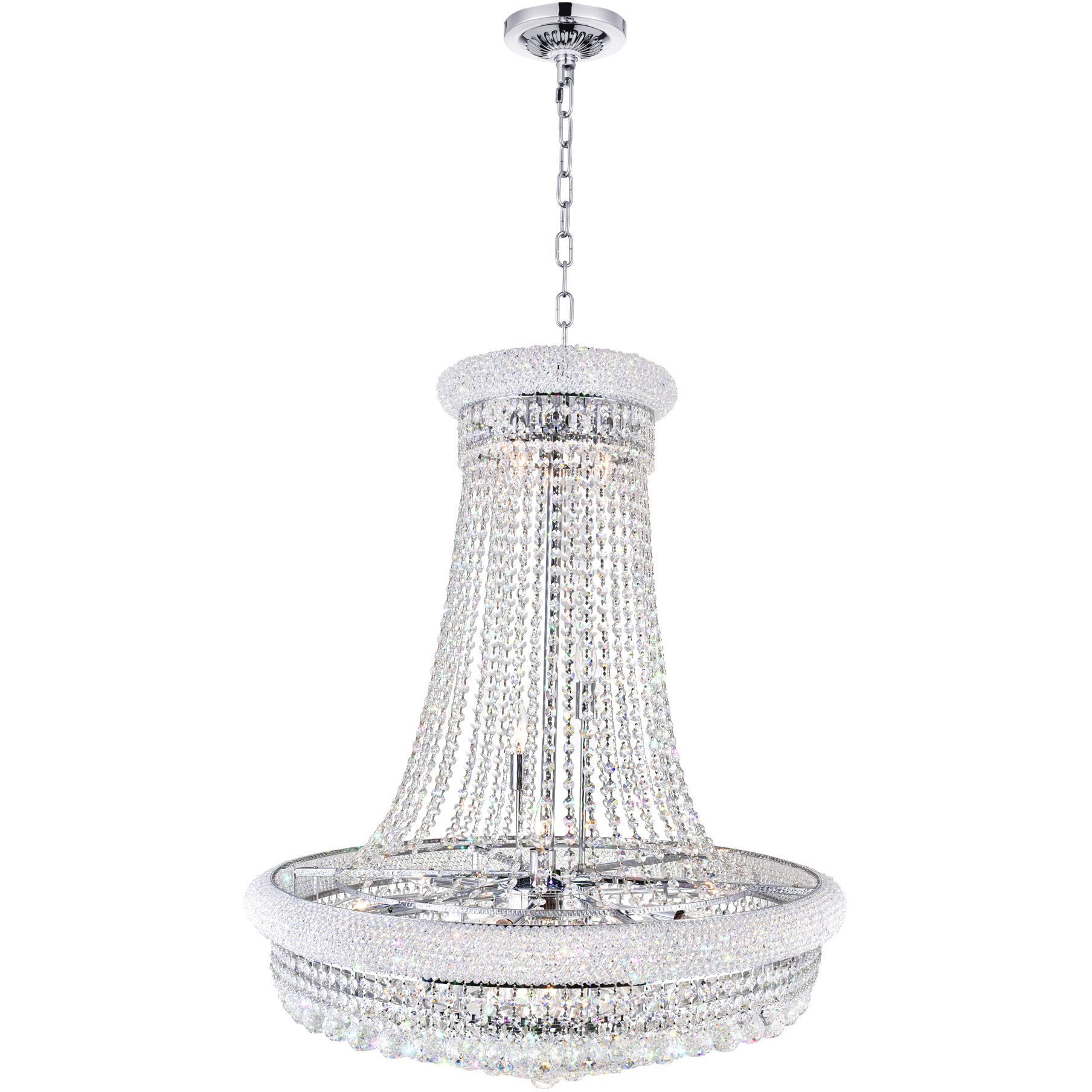 Empire 19 Light 32 inch Chrome Down Chandelier Ceiling Light