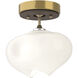 Ume 1 Light 6.3 inch Modern Brass and Ink Semi-Flush Ceiling Light