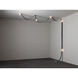 Art & Alchemy SNAPS LED 36 inch Black Floor-to-Ceiling Plug-in Lamp Ceiling Light in White Leather with Alabaster