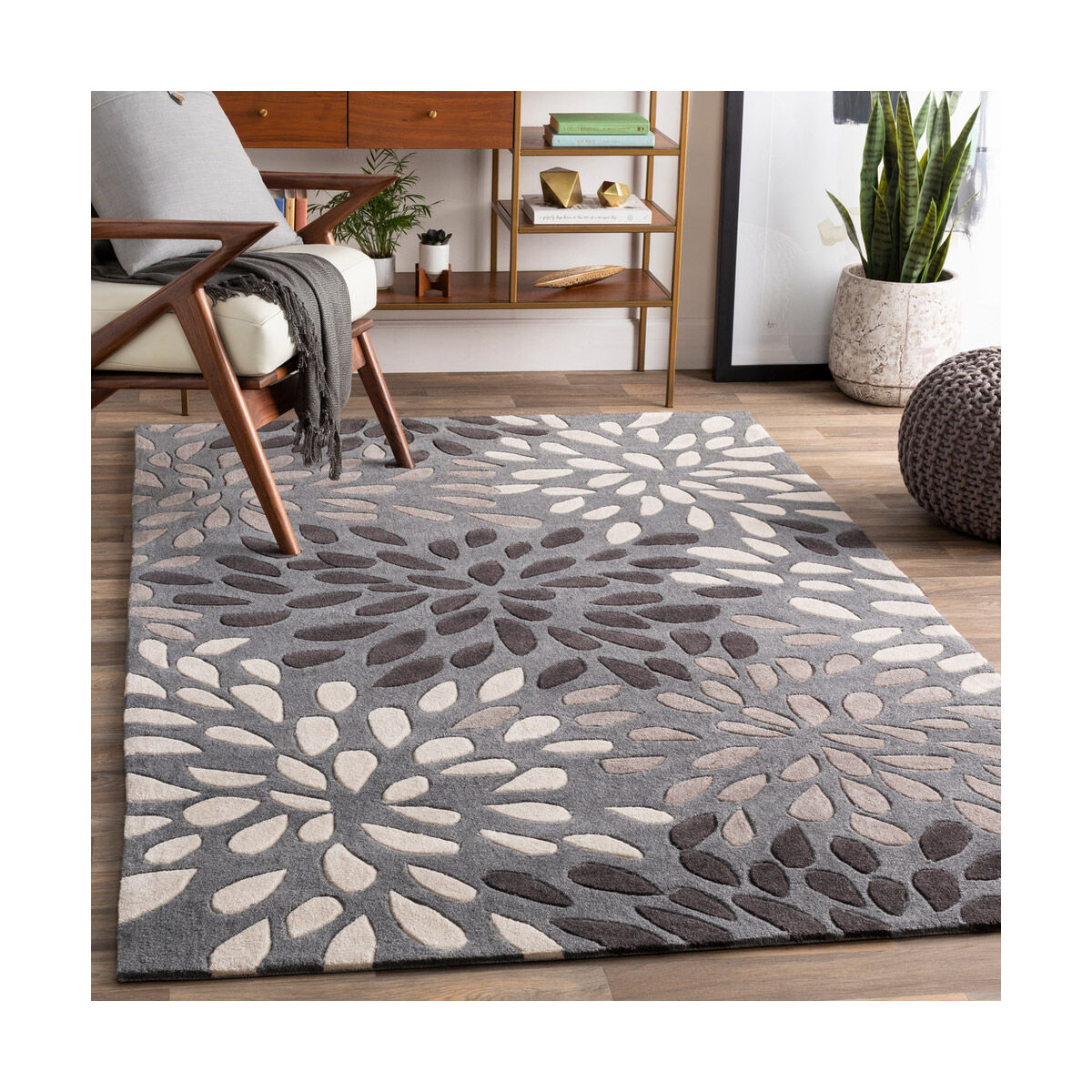 Cosmopolitan 96 X 30 inch Charcoal/Black/Taupe/Ivory Rugs, Polyester
