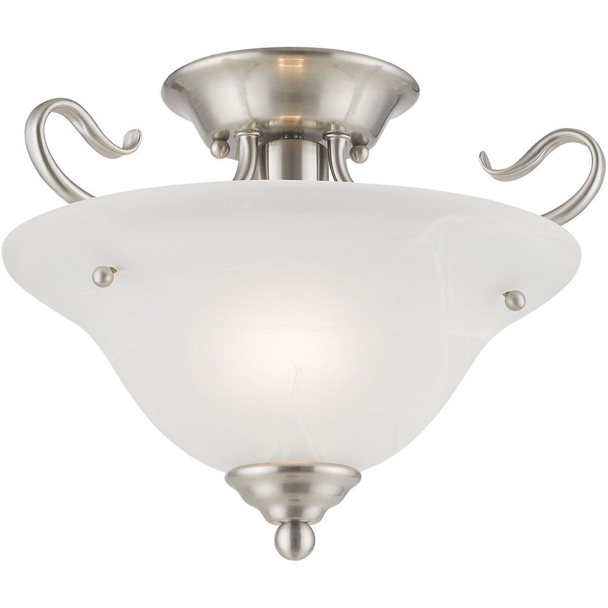 Coronado 1 Light 13 inch Brushed Nickel Semi-Flush Mount Ceiling Light