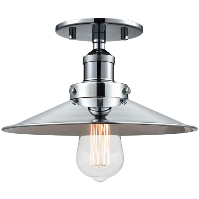 Bulstrode's Workshop 1 Light 11 inch Chrome Flush Mount Ceiling Light