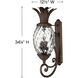 Plantation LED 34 inch Copper Bronze Outdoor Wall Mount Lantern, Large
