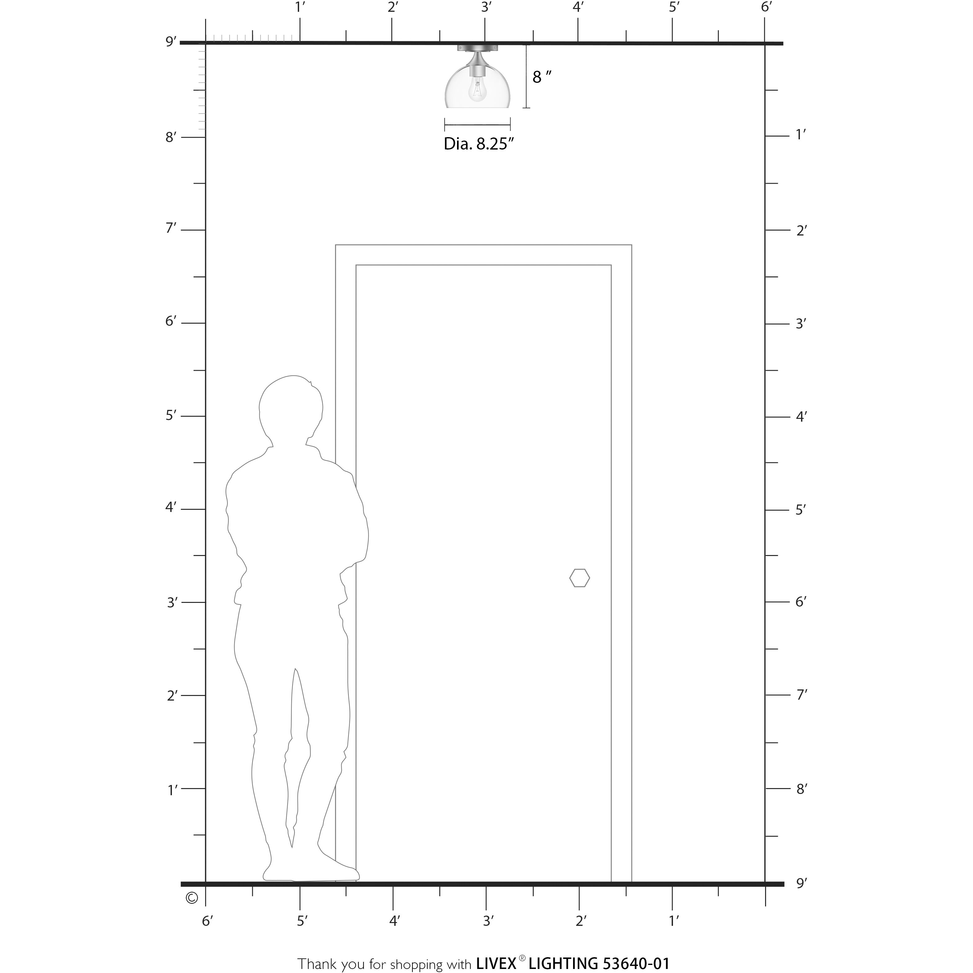 Glendon 1 Light 8.25 inch Antique Brass Semi-Flush Ceiling Light
