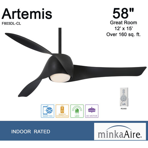 Artemis 58 inch Coal Ceiling Fan