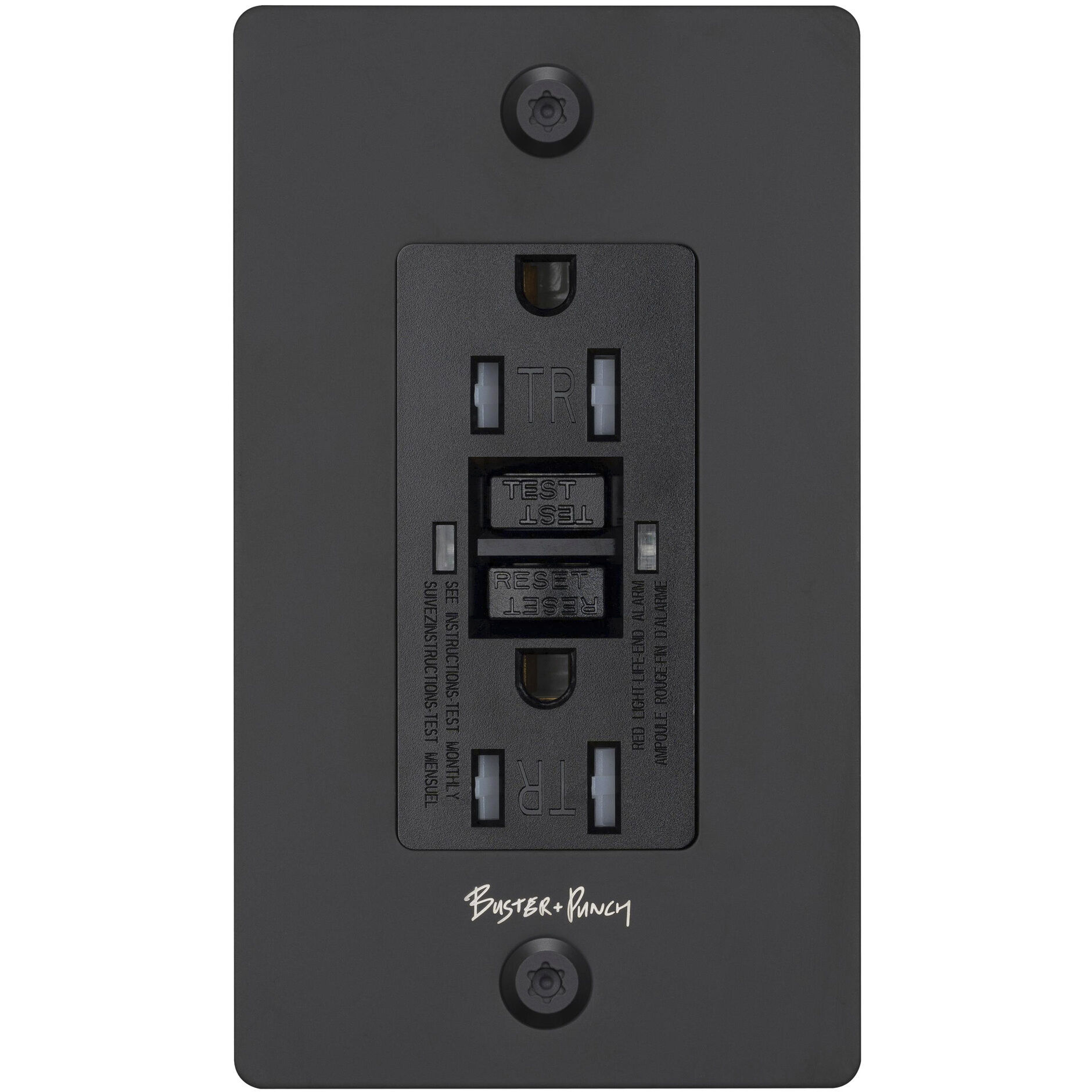 1G Duplex 125 Black Outlet, GFCI
