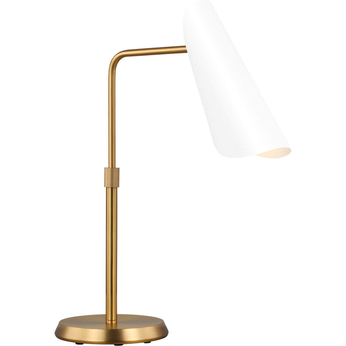 AERIN Tresa 29.25 inch 9 watt Matte White and Burnished Brass Task Table Lamp Portable Light in Burnished Brass / Matte White