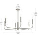 Reines 6 Light 32 inch Brushed Nickel Chandelier Ceiling Light