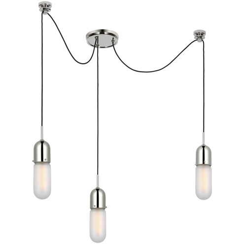 Thomas O'Brien Junio LED 8.75 inch Polished Nickel Pendant Ceiling Light in Frosted Glass