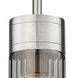 Empire 1 Light 3.13 inch Satin Nickel Pendant Ceiling Light in Plated Smoke Glass