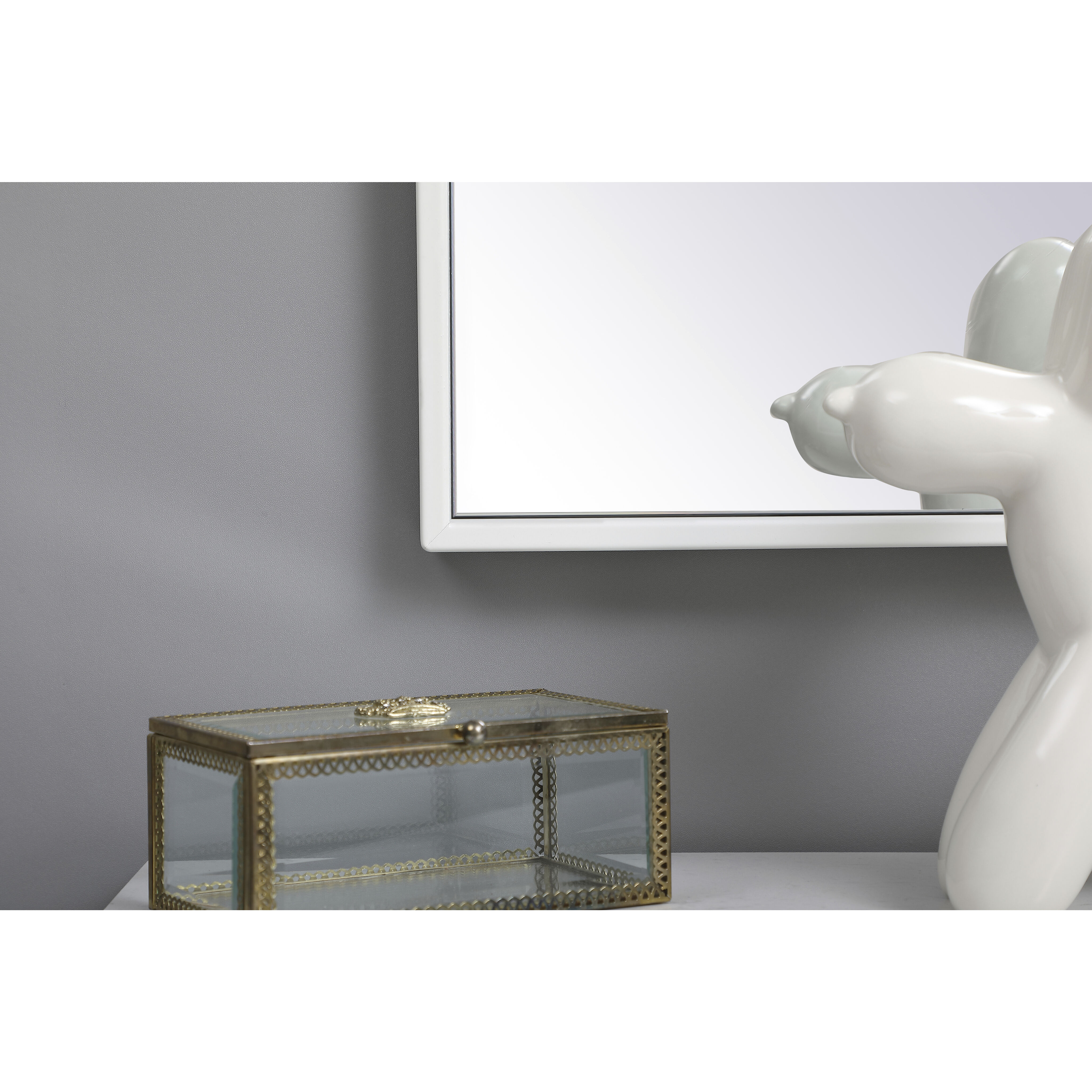 Monet 40 X 30 inch White Wall Mirror