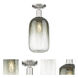 Brookhaven Cloche 1 Light 7 inch Brushed Satin Nickel Semi-Flush Mount Ceiling Light in Slate Glass