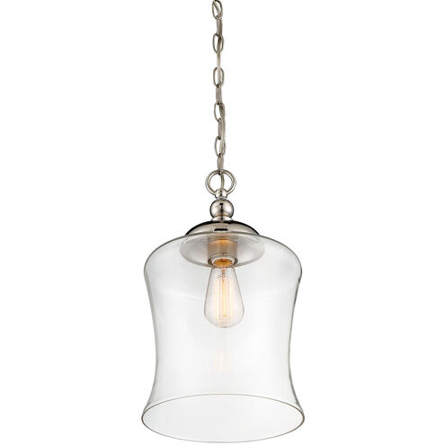 Modern 1 Light 9.75 inch Polished Nickel Mini-Pendant Ceiling Light
