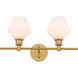 Gene 2 Light 19 inch Brass Wall sconce Wall Light
