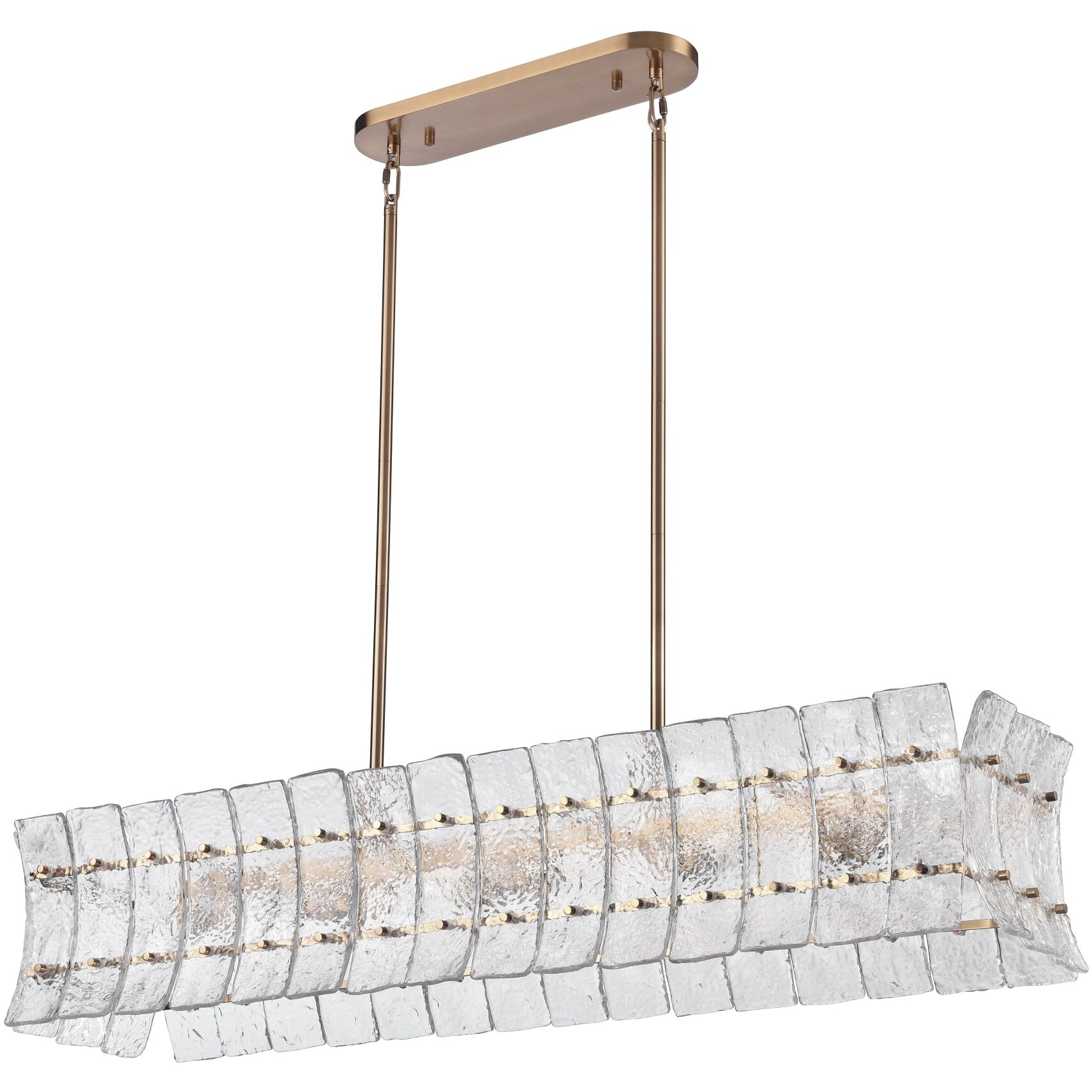 Sophie 6 Light 47 inch Lacquered Gold Linear Chandelier Ceiling Light