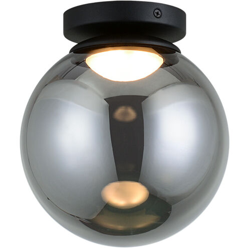 Boble LED 7.88 inch Matte Black Flush Mount Ceiling Light in Matte Black and Smoke