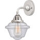 Nouveau 2 Small Oxford 1 Light 8 inch Polished Chrome Sconce Wall Light in Seedy Glass