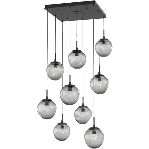 Aster LED LED Matte Black Chandelier Ceiling Light, Square Multi-Port
