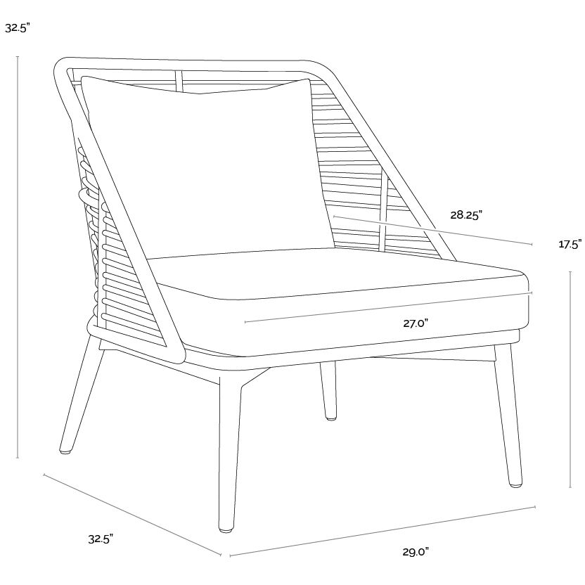 Andria Arashi Black Outdoor Lounge Chair