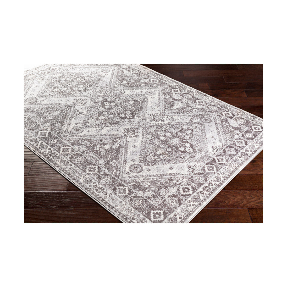 Wanderlust 123 X 94 inch Charcoal/Light Slate/White Machine Woven Rug